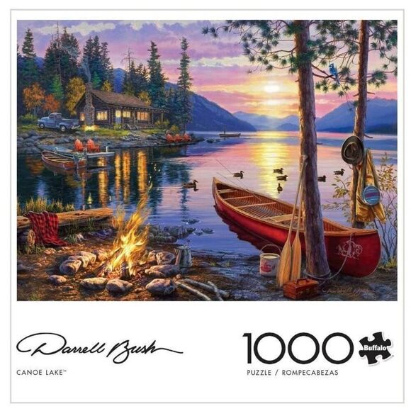 Buffalo Games Darrell Bush Canoe Lake 1000 pc Jigsaw Puzzle - Picture 1 of 9